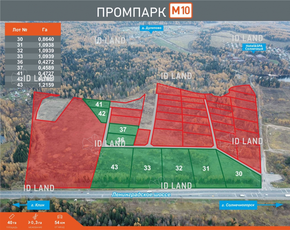 Промпарк М10 - продажа участков II очереди